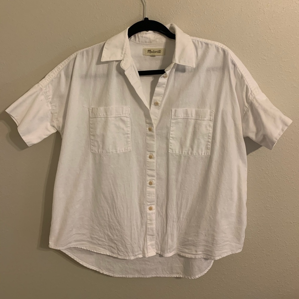 Madewell White Courier Shirt Size Small
